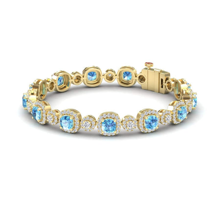 Swiss Blue Topaz & Diamond Tennis Bracelet - Erina