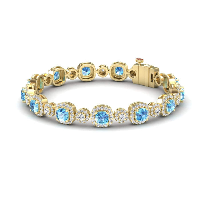 Swiss Blue Topaz & Diamond Tennis Bracelet - Erina