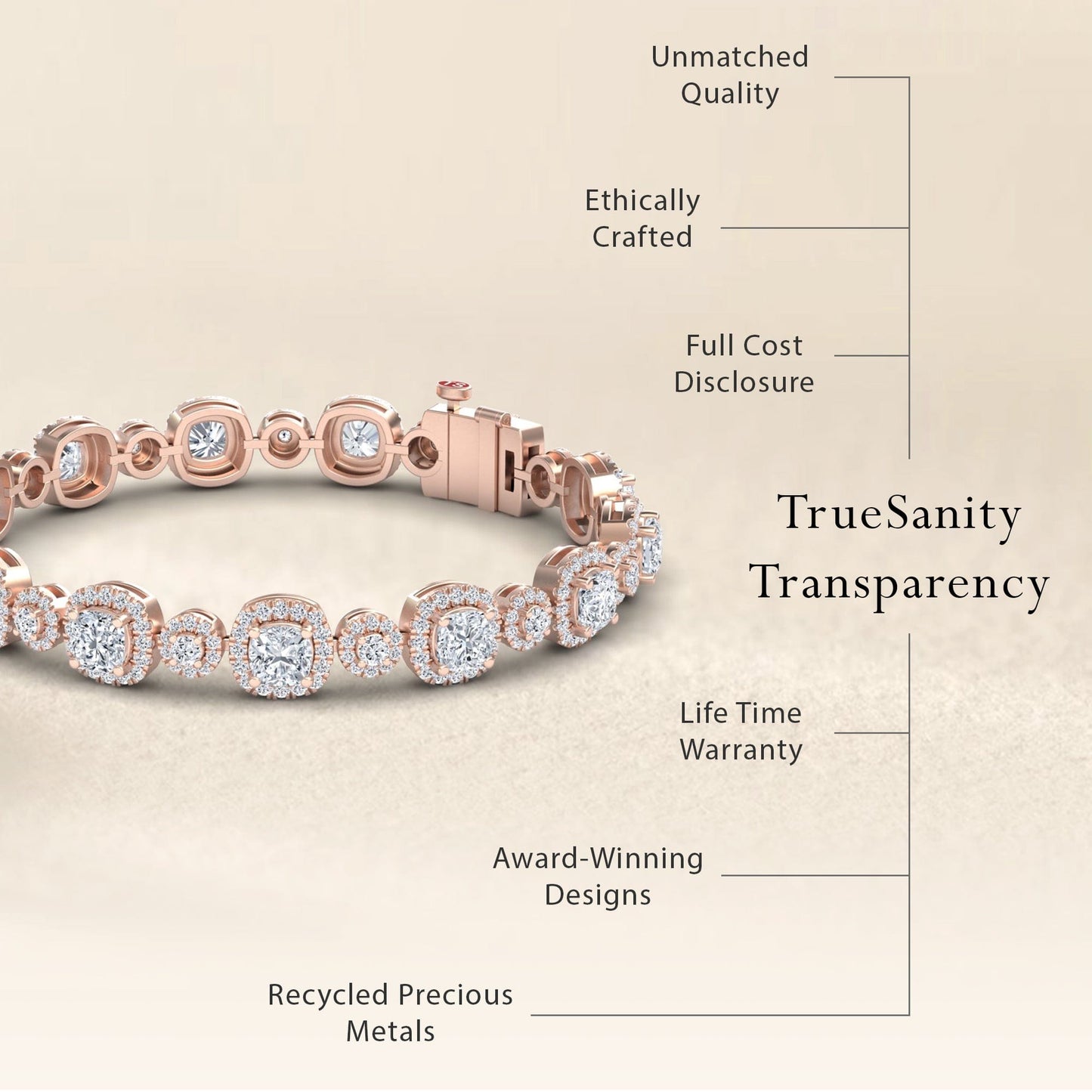 Lab Grown White Diamond Tennis Bracelet - Erina