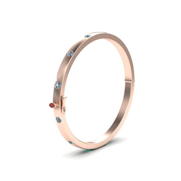 Blue Diamond Bezel-Set Bracelet - Flavia