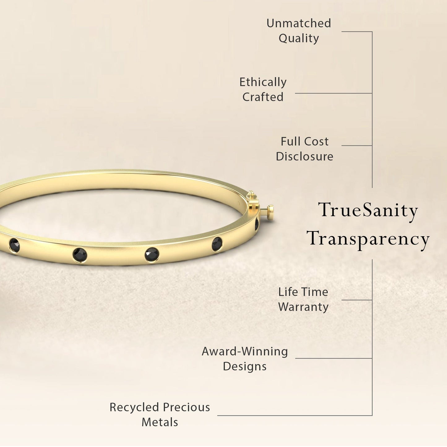 Black Diamond Bezel-Set Bracelet - Flavia