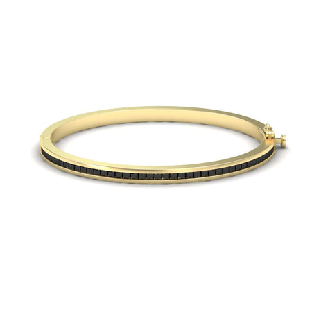 Black Diamond Channel-Set Bangle Bracelet - Johanna