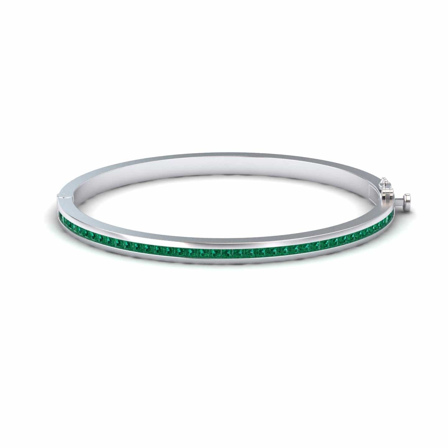 Emerald Channel-Set Bangle Bracelet - Johanna