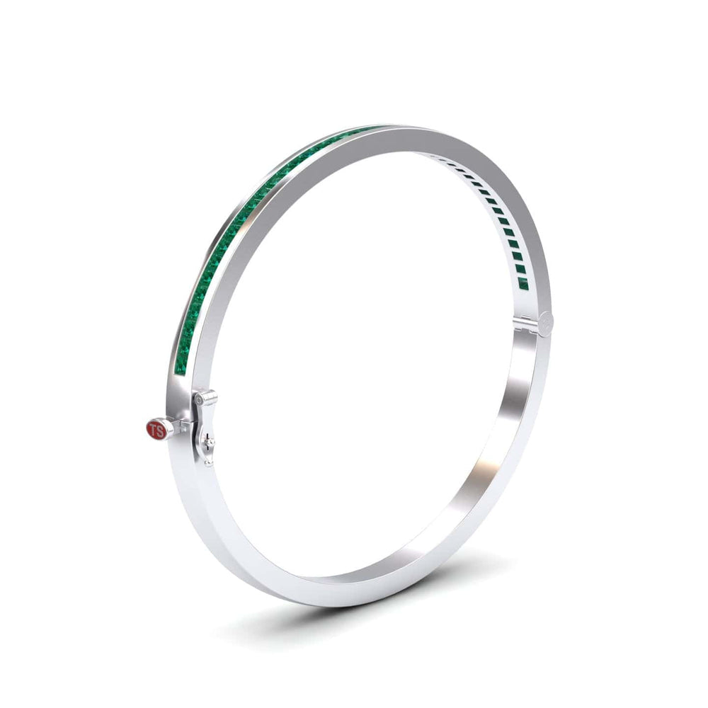 Emerald Channel-Set Bangle Bracelet - Johanna