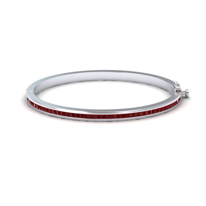 Ruby Channel-Set Bangle Bracelet - Johanna