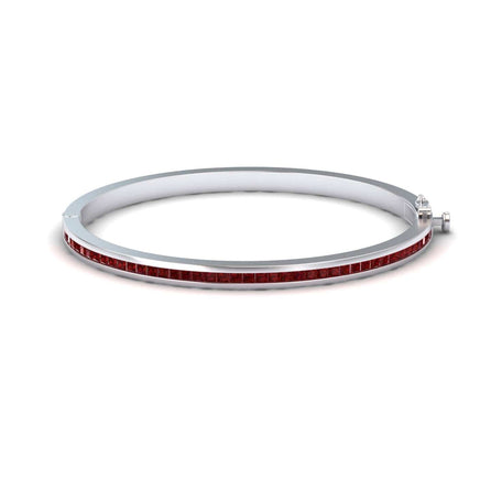 Ruby Channel-Set Bangle Bracelet - Johanna
