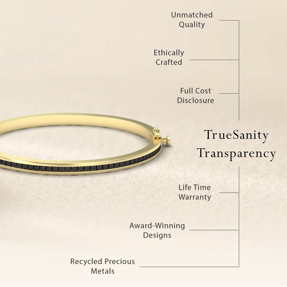 Black Diamond Channel-Set Bangle Bracelet - Johanna