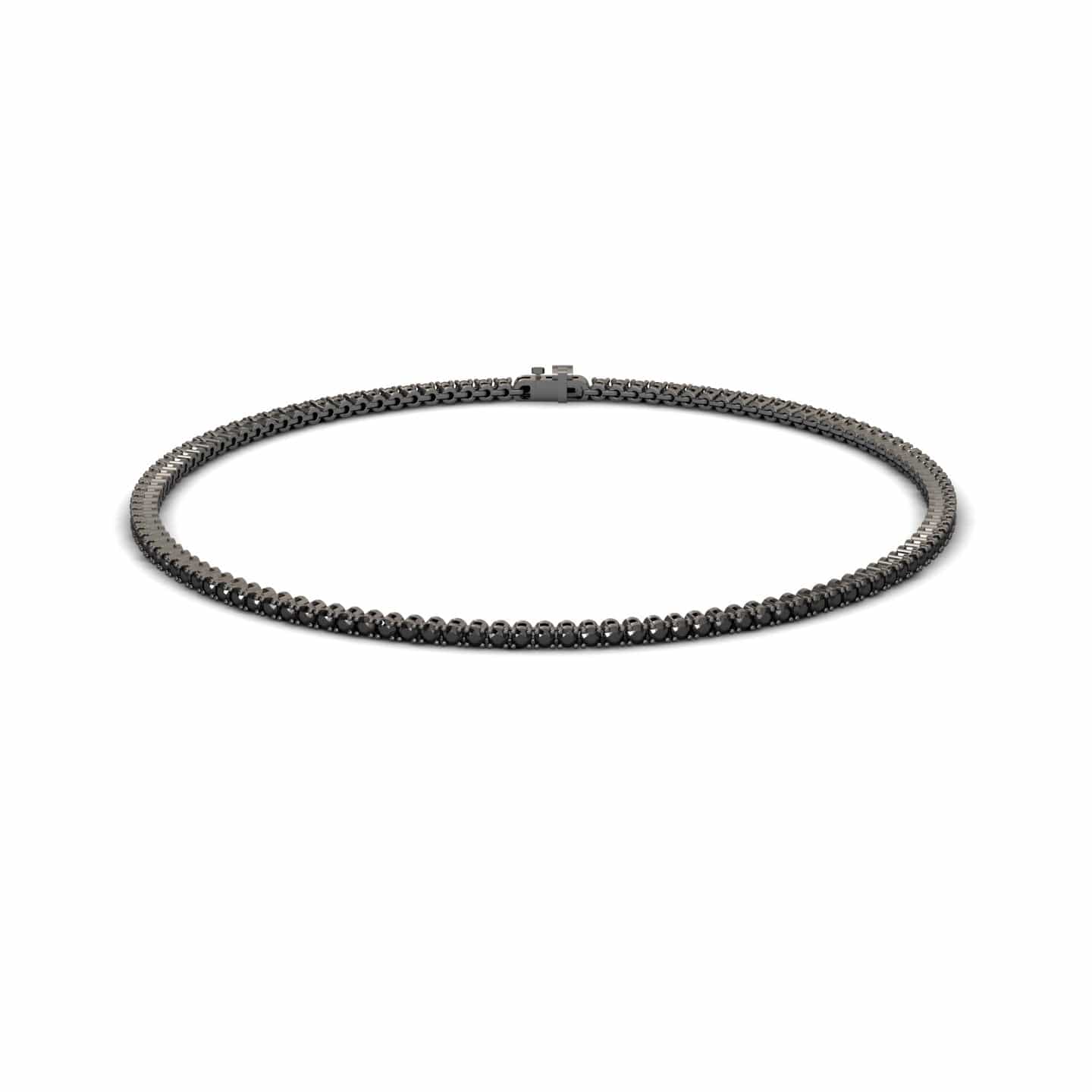 Black Diamond 1.3mm Eternity Bangle Bracelet - Alejandra