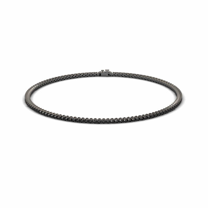 Black Diamond 1.3mm Eternity Bangle Bracelet - Alejandra