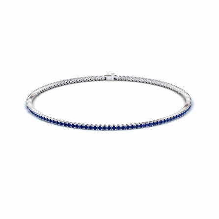 Blue Sapphire Eternity Bangle Bracelet - Alejandra