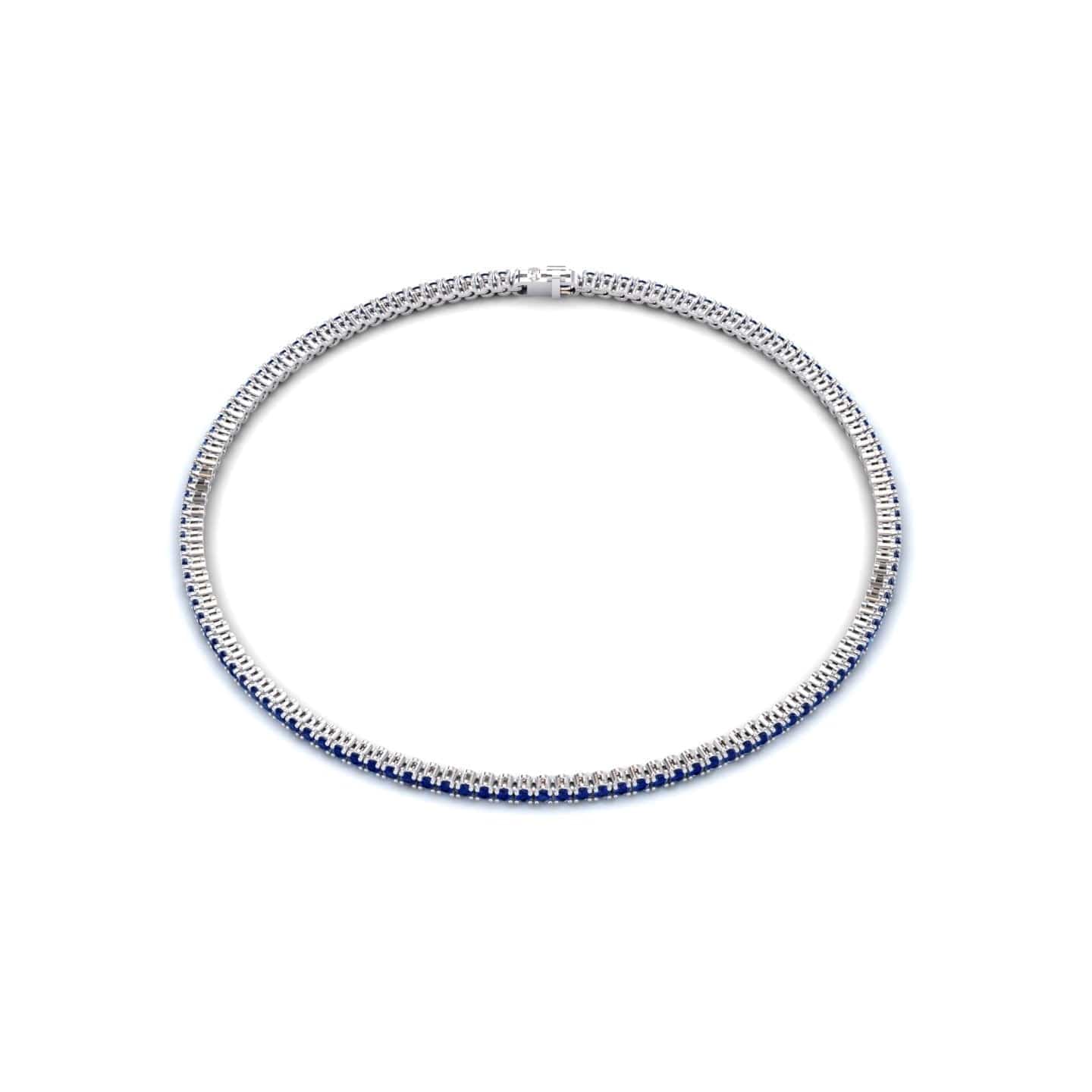 Blue Sapphire Eternity Bangle Bracelet - Alejandra
