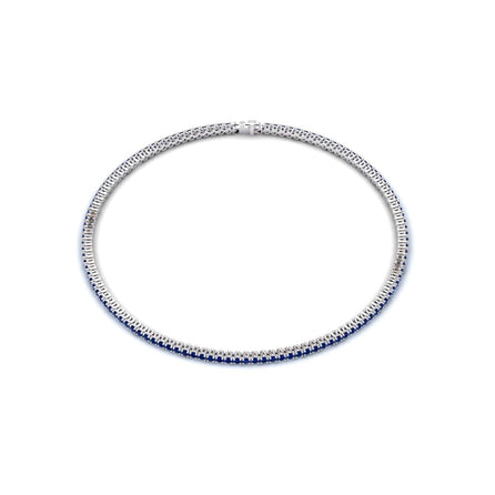 Blue Sapphire Eternity Bangle Bracelet - Alejandra