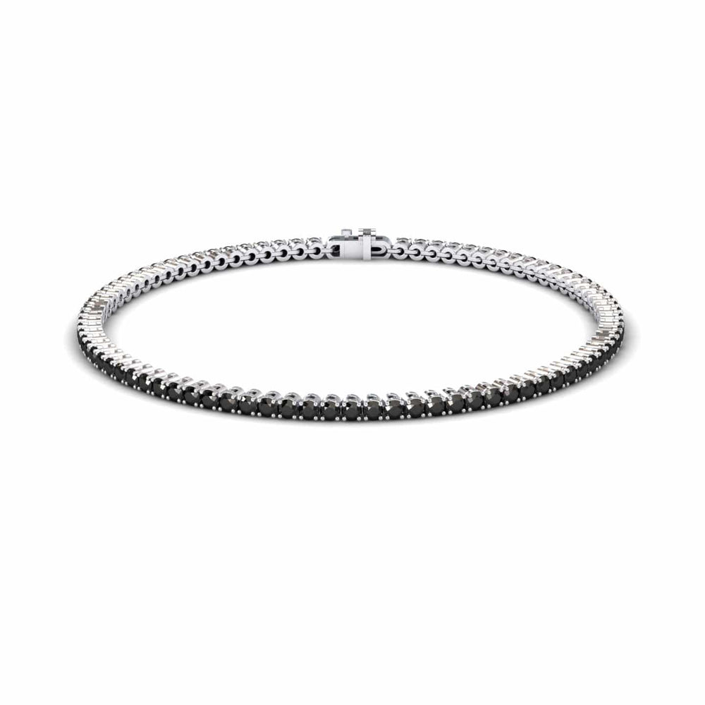 Black Diamond 2mm Eternity Bangle Bracelet - Alejandra