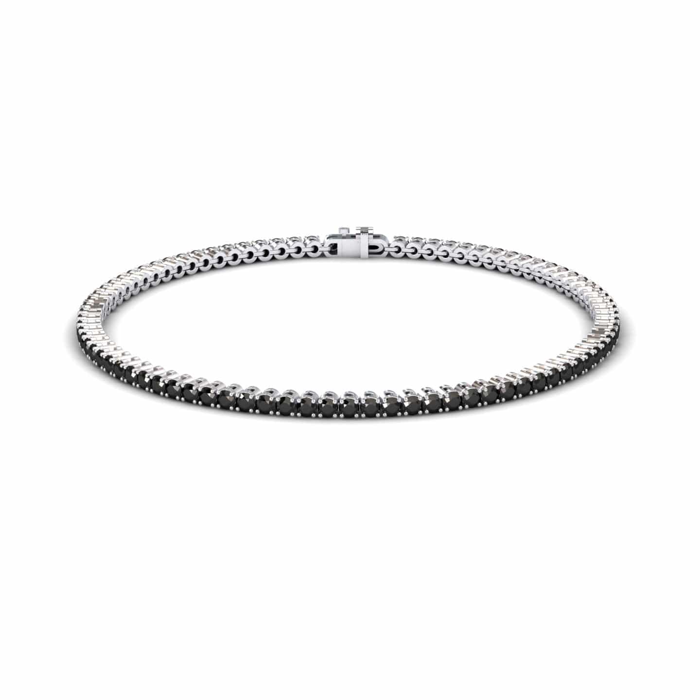 Black Diamond 2mm Eternity Bangle Bracelet - Alejandra