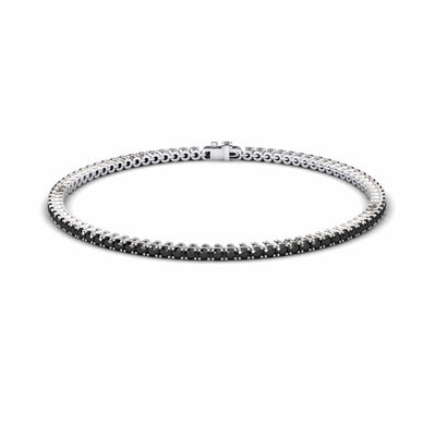 Black Diamond 2mm Eternity Bangle Bracelet