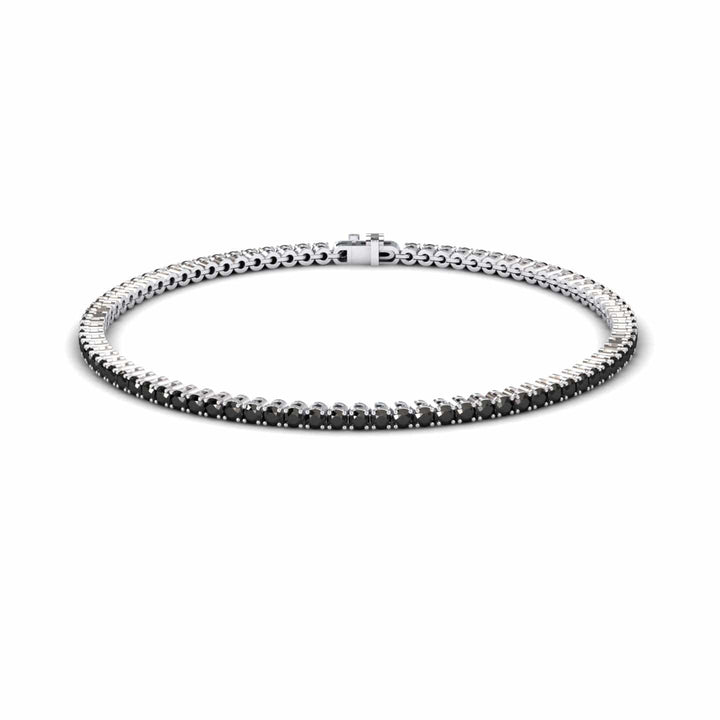 Black Diamond 2mm Eternity Bangle Bracelet - Alejandra