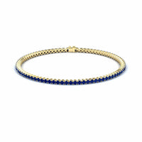 Blue Sapphire 2mm Eternity Bangle Bracelet - Alejandra