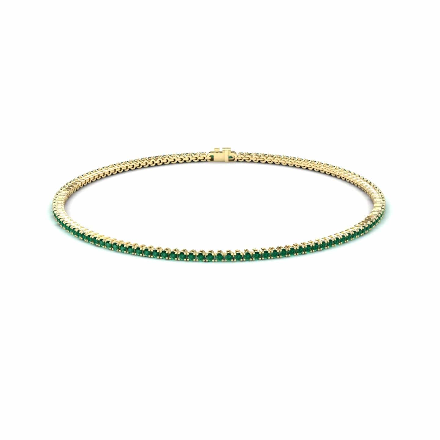 Emerald 2mm Eternity Bangle Bracelet - Alejandra