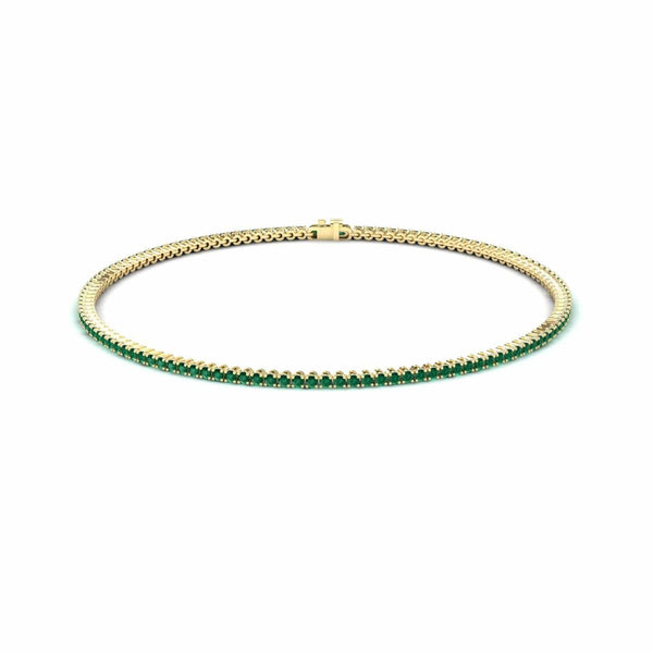 Emerald 2mm Eternity Bangle Bracelet - Alejandra