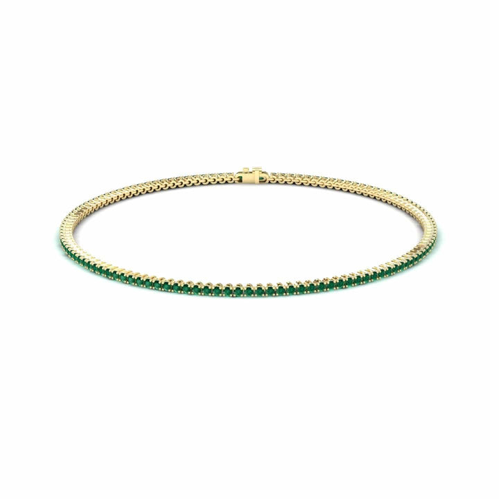 Emerald 2mm Eternity Bangle Bracelet - Alejandra