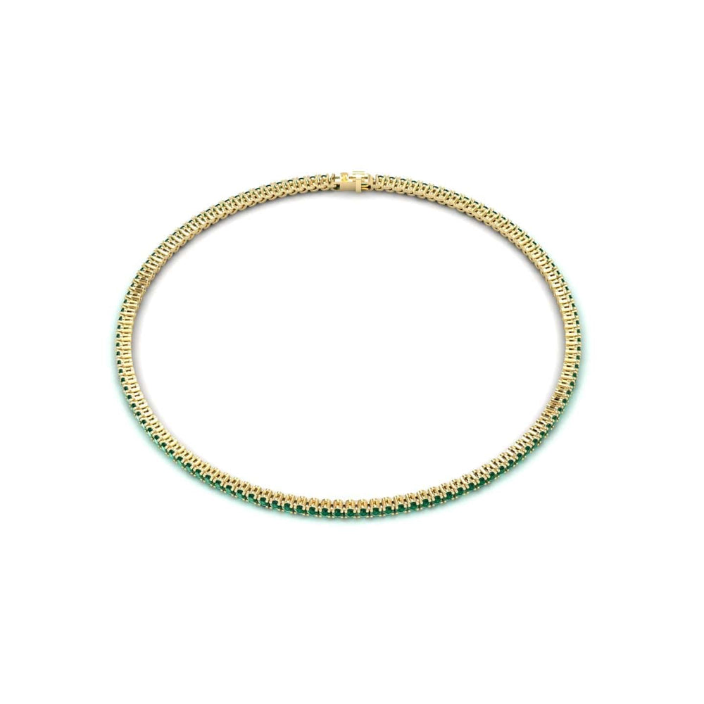 Emerald 2mm Eternity Bangle Bracelet - Alejandra