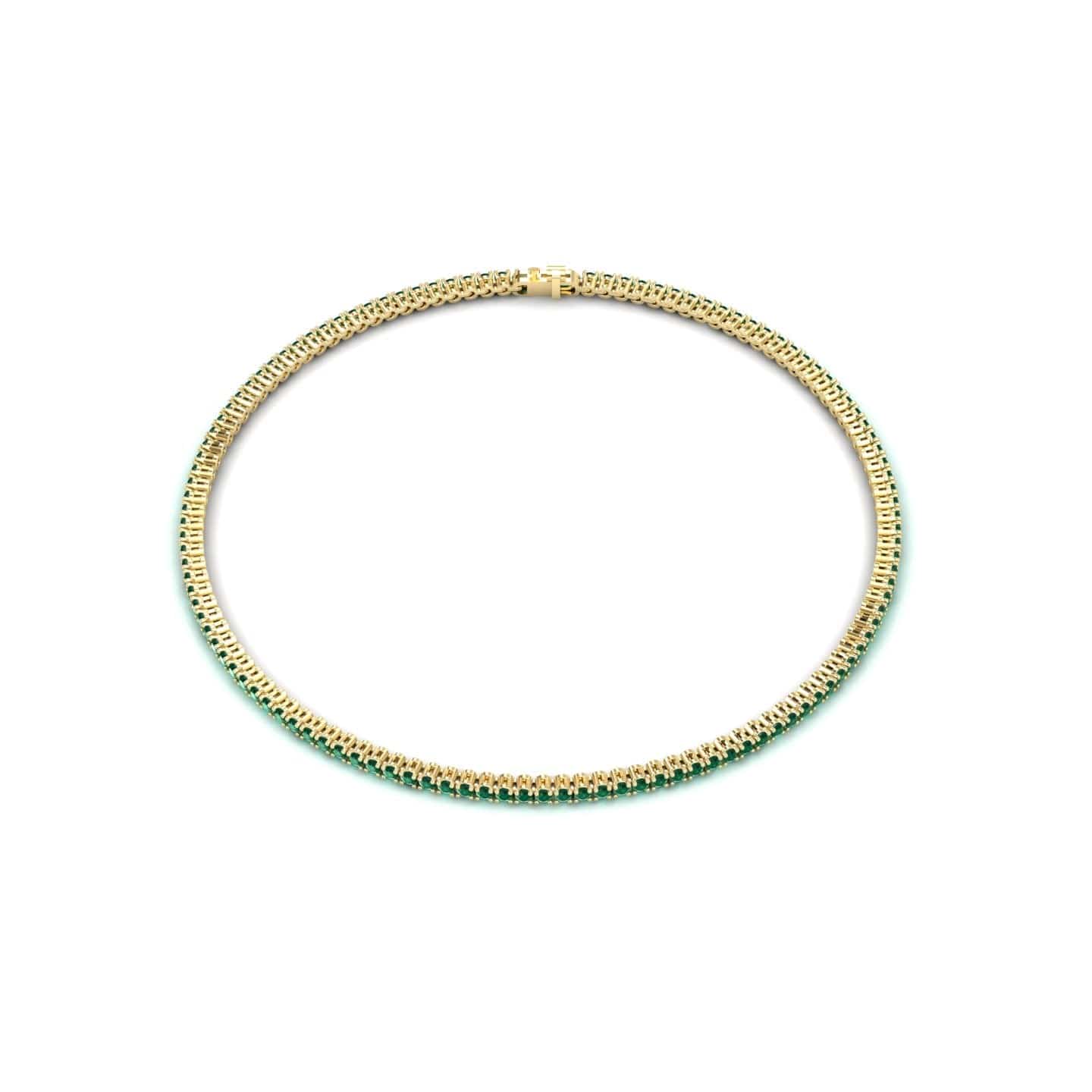 Emerald 2mm Eternity Bangle Bracelet - Alejandra