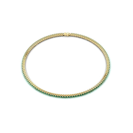 Emerald 2mm Eternity Bangle Bracelet - Alejandra