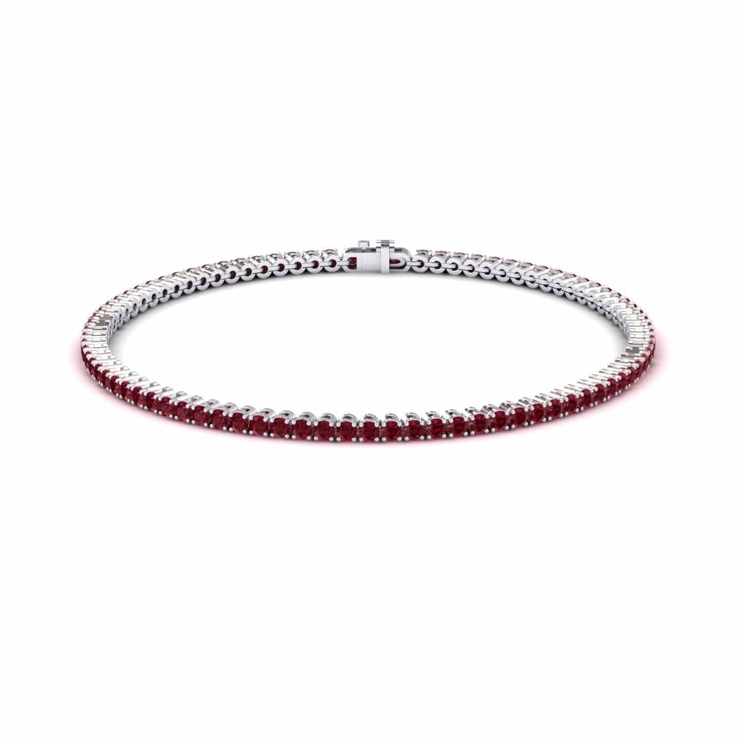 Ruby 2mm Eternity Bangle Bracelet - Alejandra