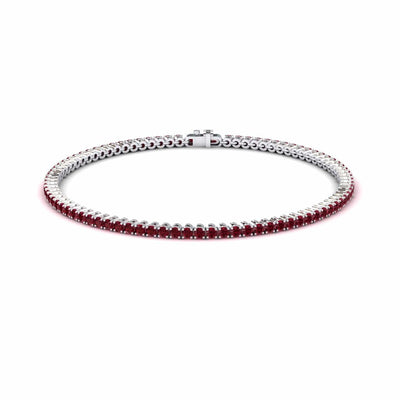 Ruby 2mm Eternity Bangle Bracelet