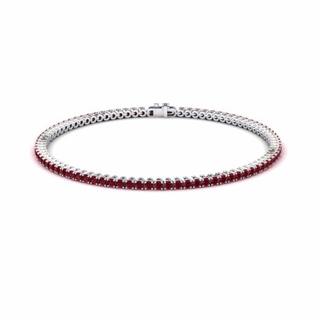 Ruby 2mm Eternity Bangle Bracelet - Alejandra
