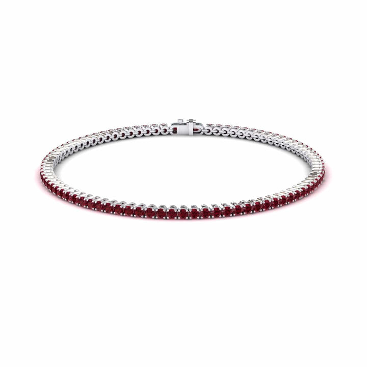 Ruby 2mm Eternity Bangle Bracelet - Alejandra