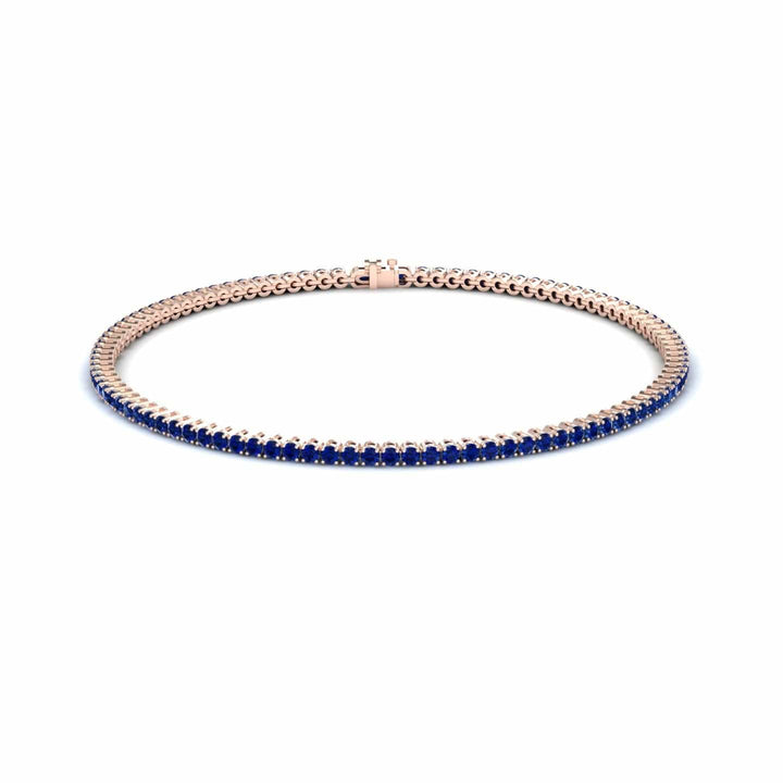 Blue Sapphire 1.7mm Eternity Bangle Bracelet - Alejandra
