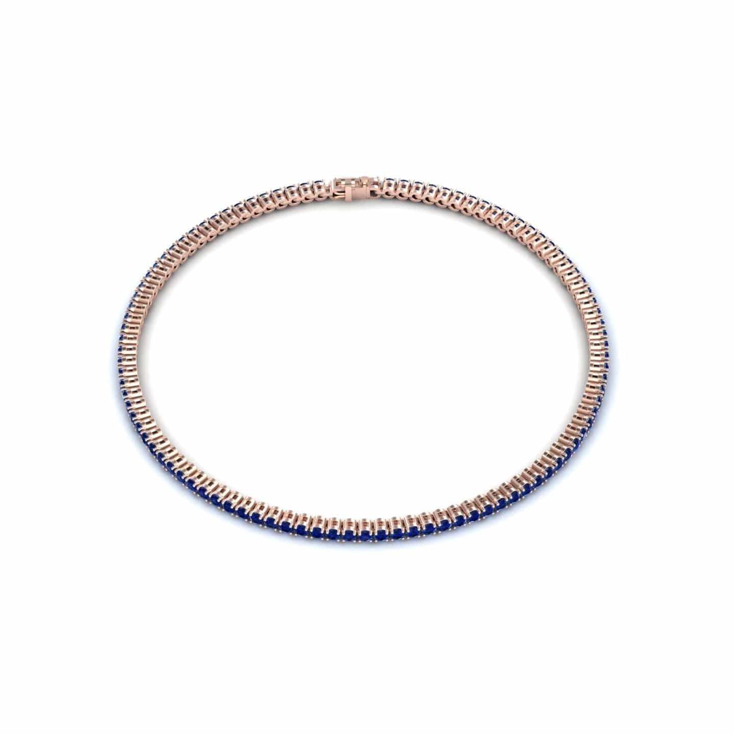 Blue Sapphire 1.7mm Eternity Bangle Bracelet - Alejandra
