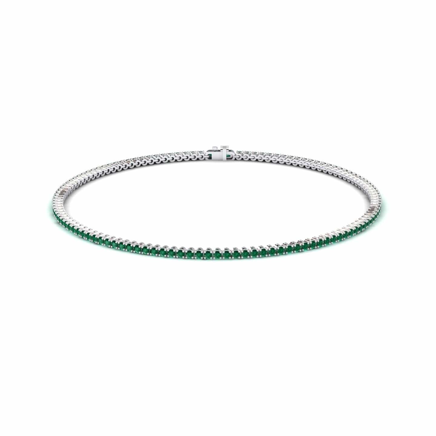 Emerald 1.3mm Eternity Bangle Bracelet - Alejandra