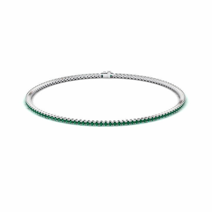 Emerald 1.3mm Eternity Bangle Bracelet - Alejandra