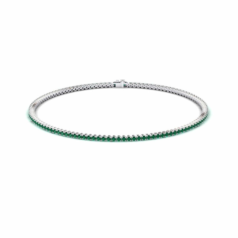 Emerald 1.3mm Eternity Bangle Bracelet - Alejandra