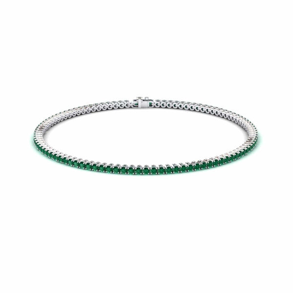 Emerald 1.7mm Eternity Bangle Bracelet - Alejandra