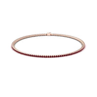 Ruby 1.3mm Eternity Bangle Bracelet - Alejandra
