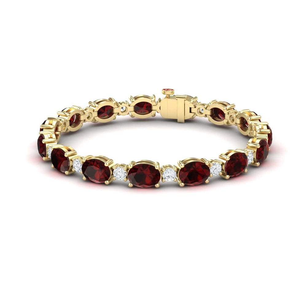 Garnet & Diamond Tennis Bracelet - Sylvie