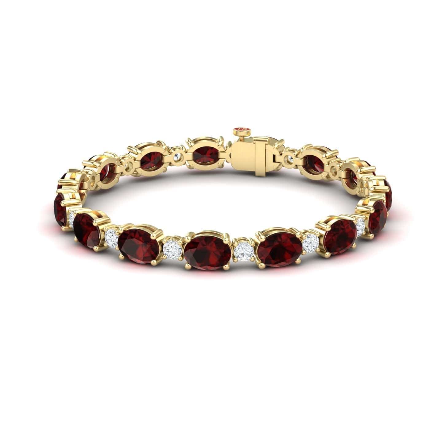 Garnet & Diamond Tennis Bracelet - Sylvie
