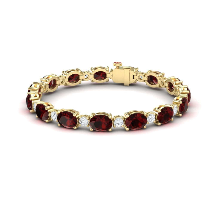 Garnet & Diamond Tennis Bracelet - Sylvie