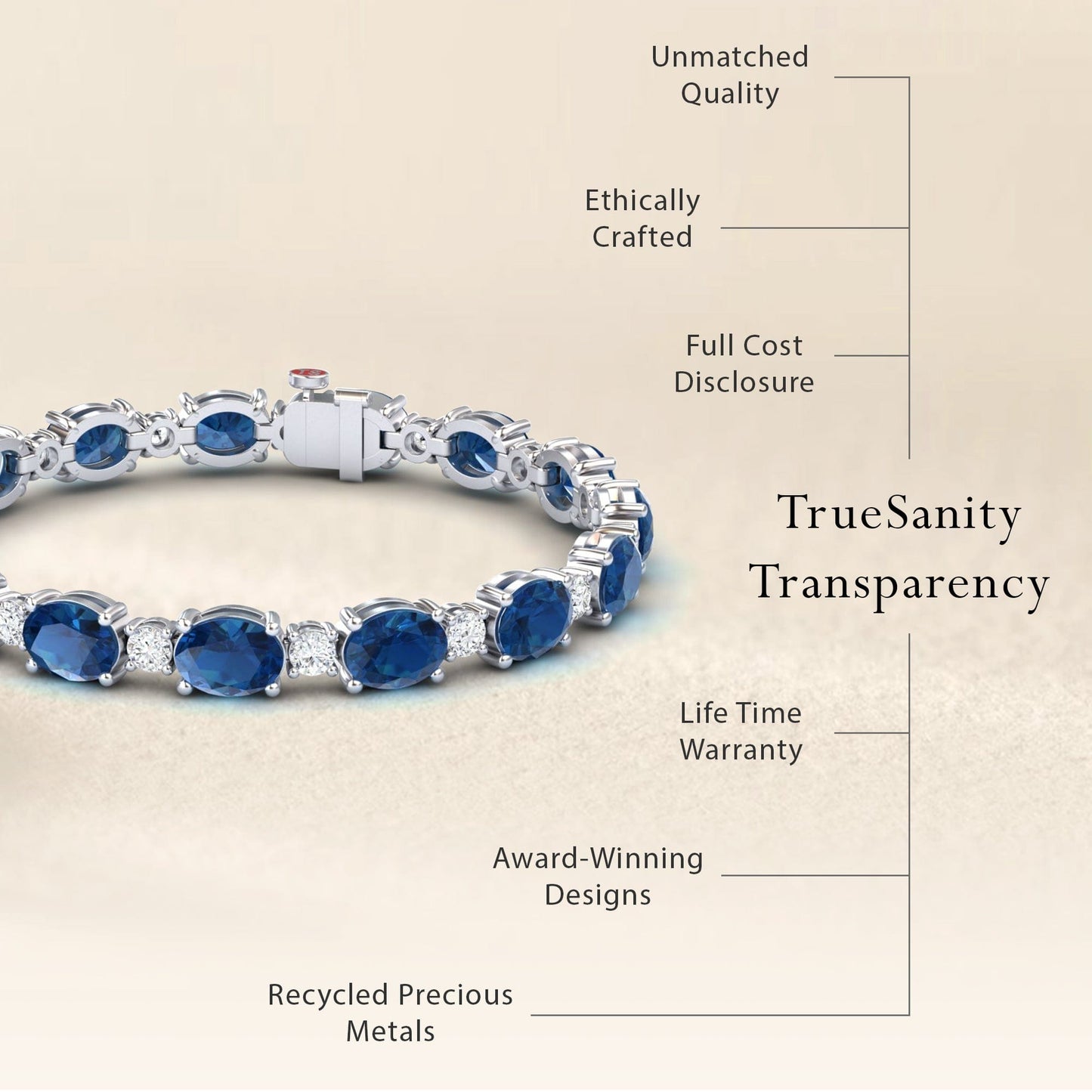 London Blue Topaz & Diamond Tennis Bracelet - Sylvie
