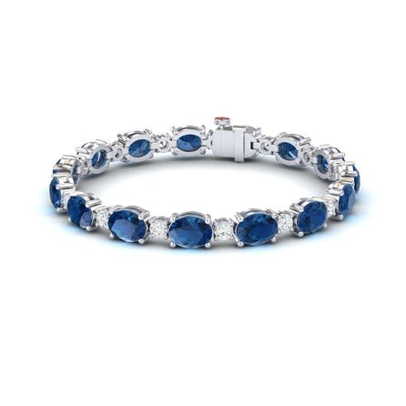 London Blue Topaz & Diamond Tennis Bracelet - Sylvie