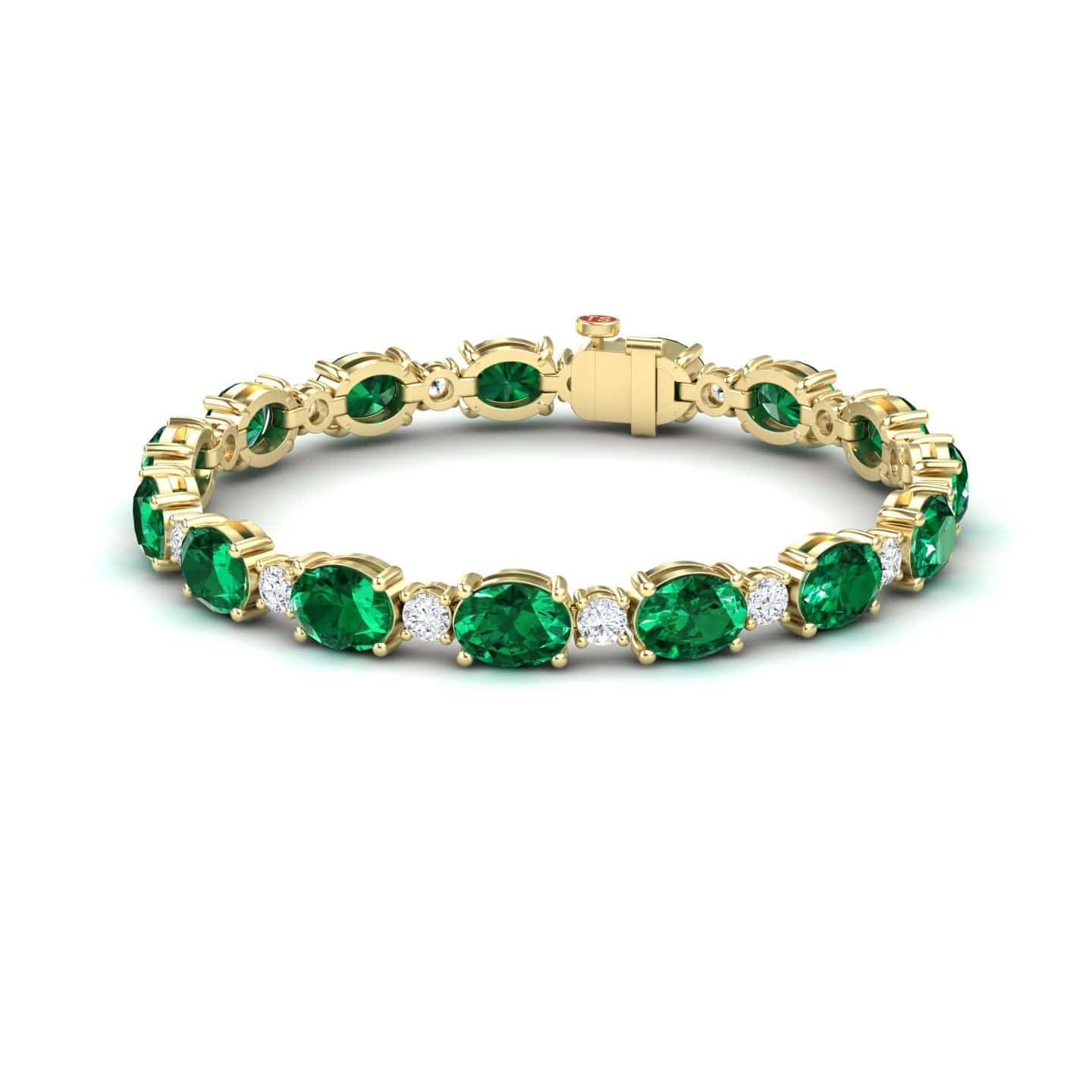 Lab Grown Emerald & Diamond Tennis Bracelet - Sylvie