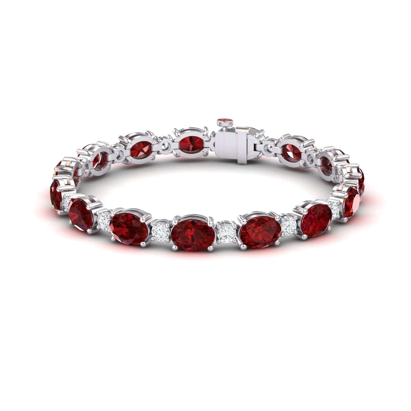 Lab Grown Ruby & Diamond Tennis Bracelet - Sylvie