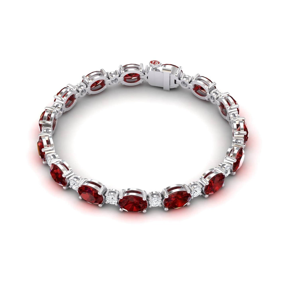 Lab Grown Ruby & Diamond Tennis Bracelet - Sylvie