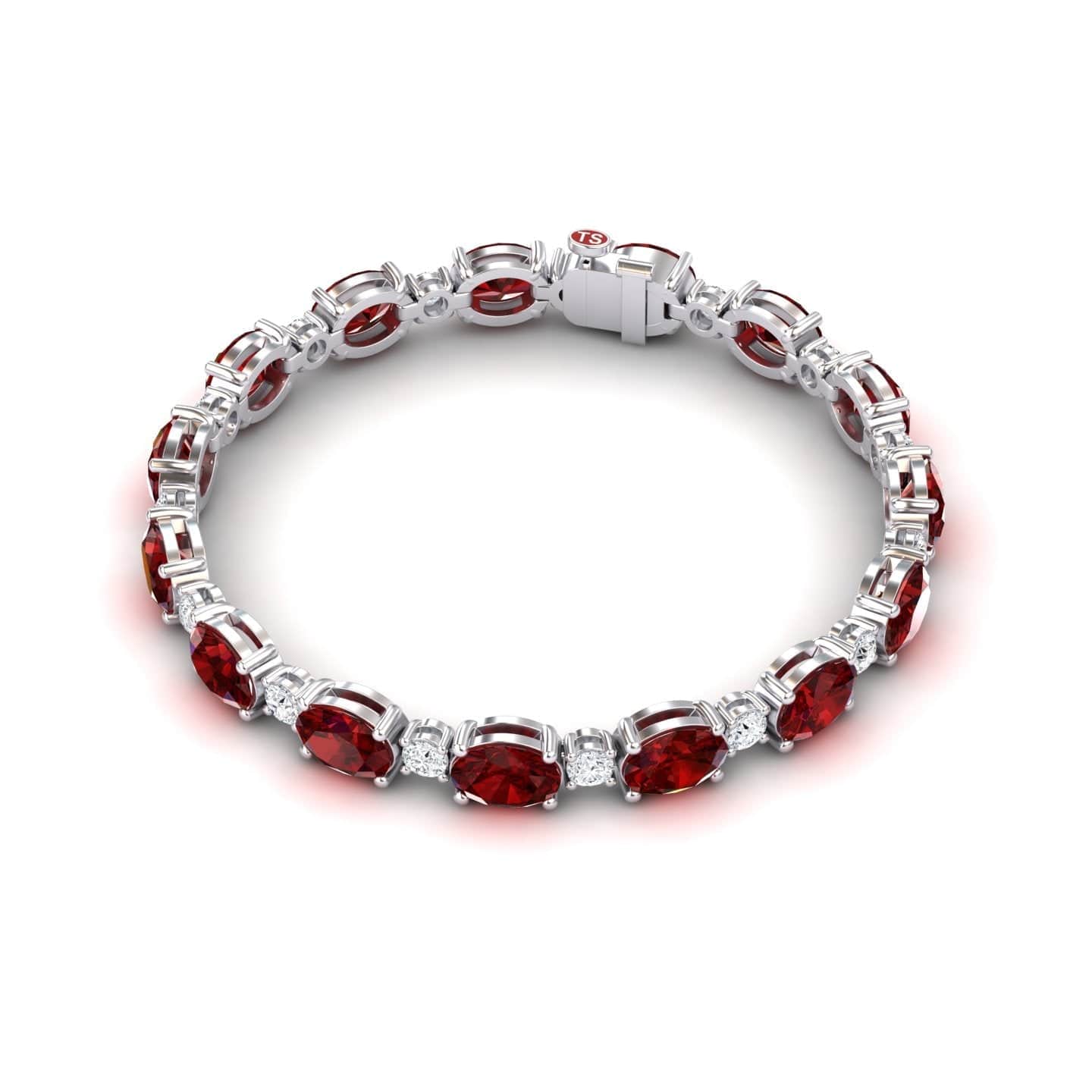 Lab Grown Ruby & Diamond Tennis Bracelet - Sylvie
