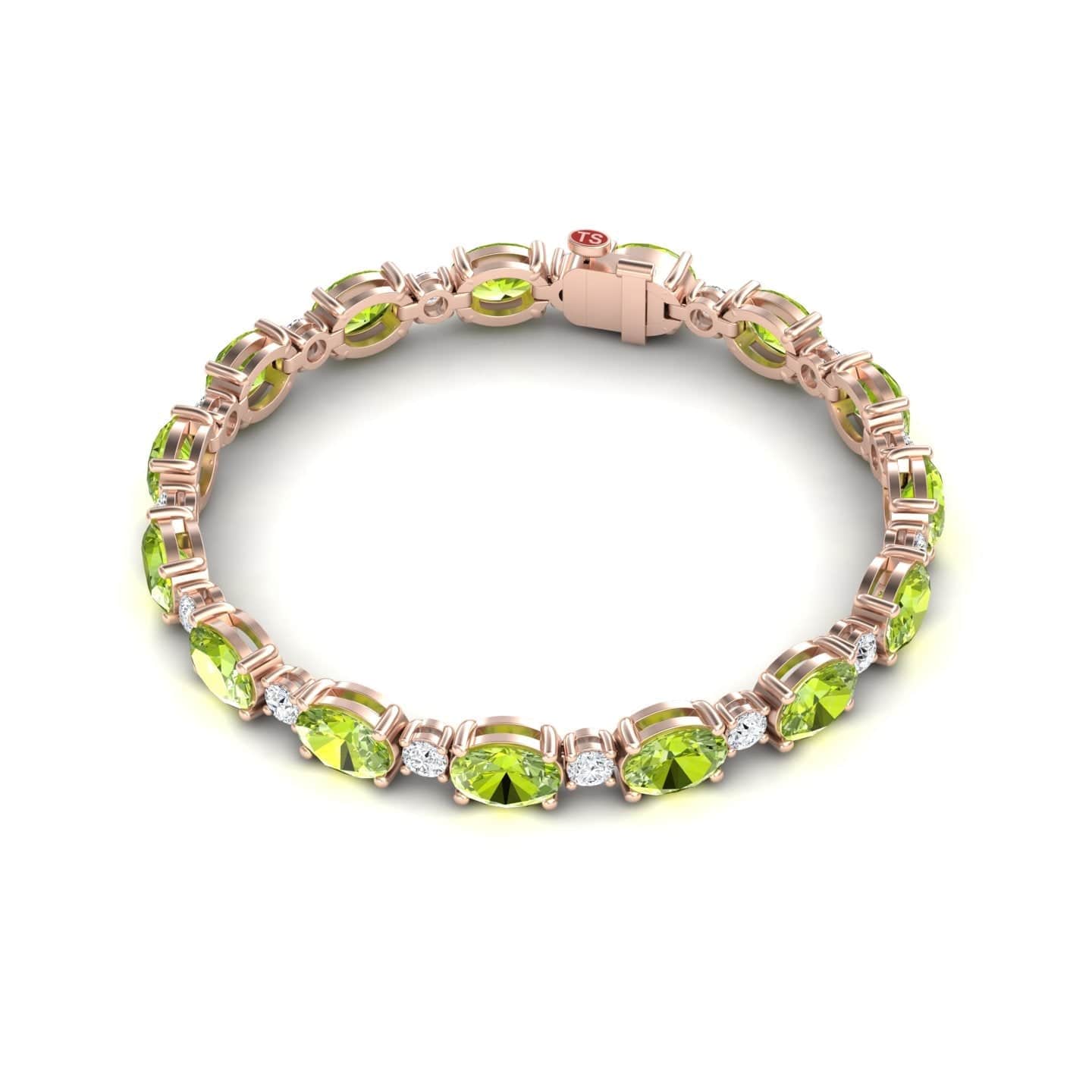 Peridot & Diamond Tennis Bracelet - Sylvie