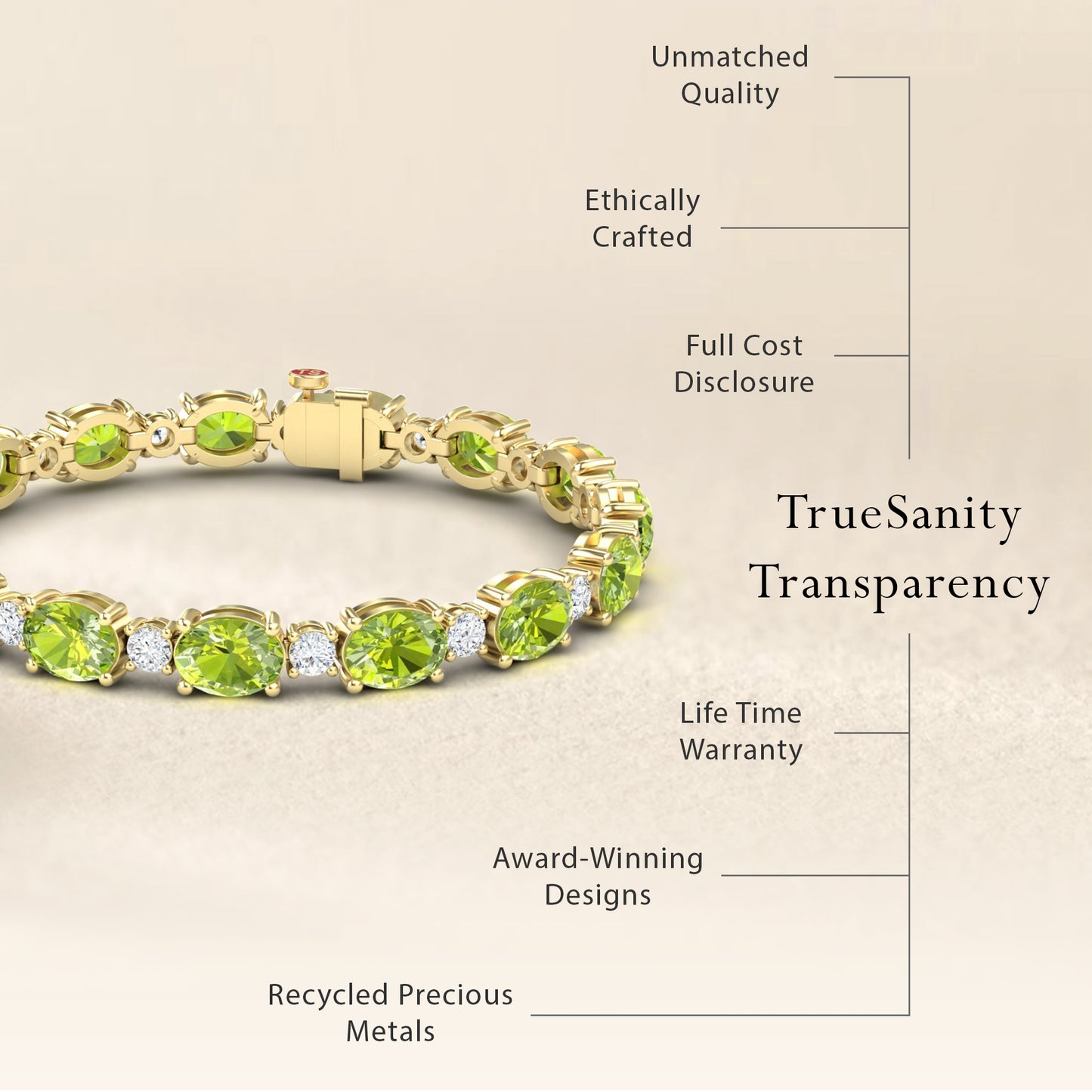 Peridot & Diamond Tennis Bracelet - Sylvie
