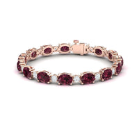 Rhodolite Garnet & Diamond Tennis Bracelet - Sylvie
